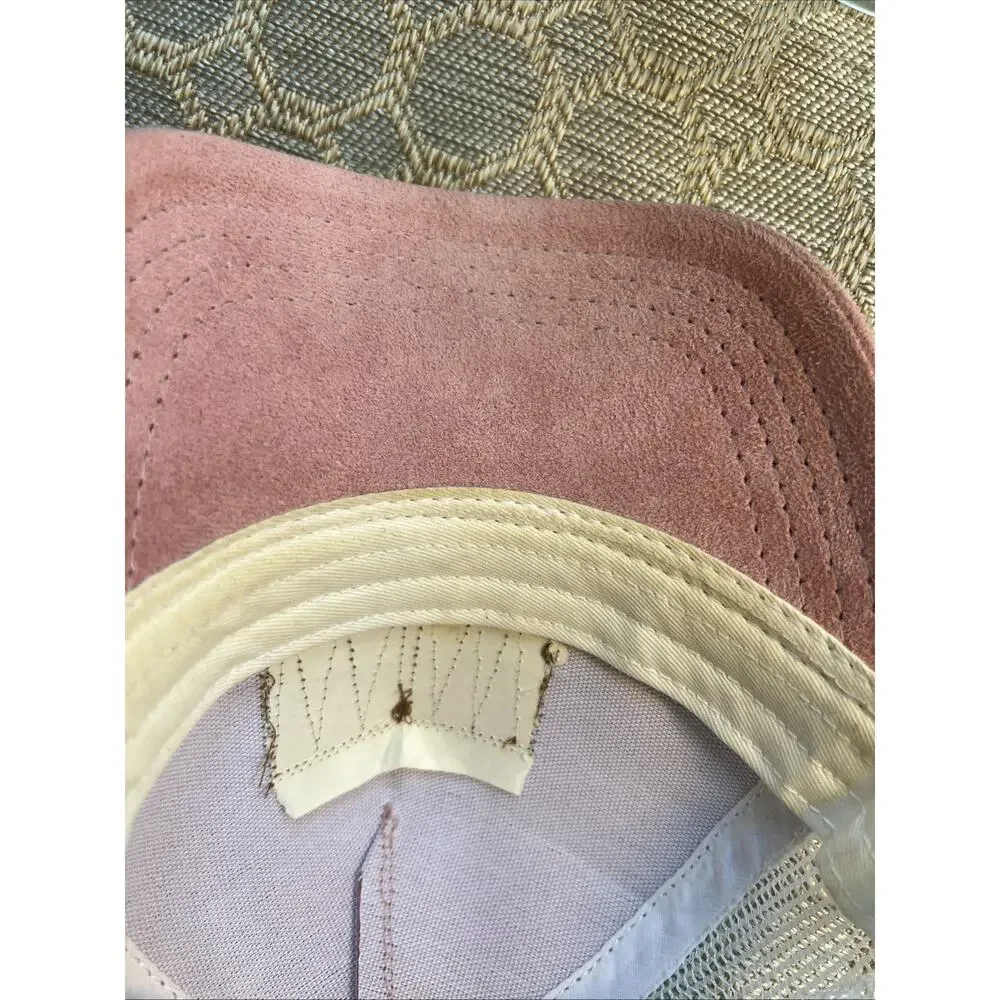 Penn State Legecy Trucker Hat Pink Suede White Mesh Snap Back Leather Patch Cap